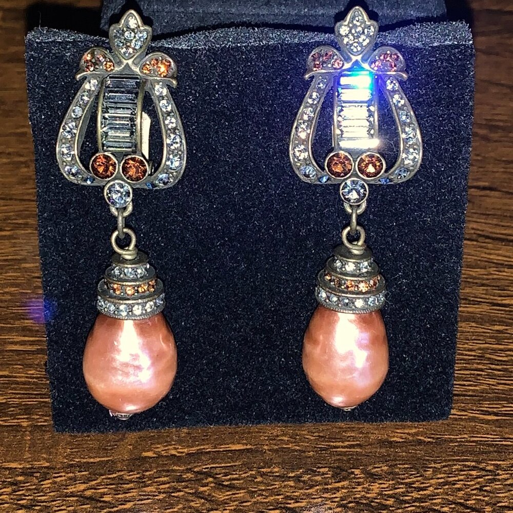 Heidi Daus Pearl Clip-On Earrings